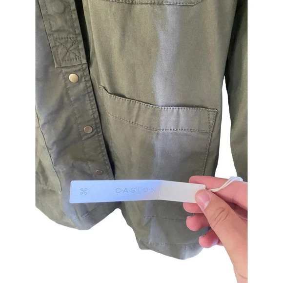 Caslon Women's Military Green Long Sleeves Button Down Utility Jacket Size Large - Picture 3 of 6